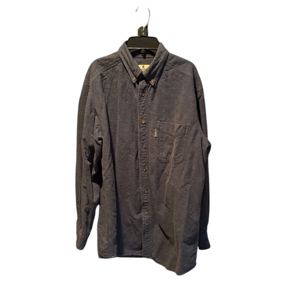 Woolrich Men's Button Down Flannel in Midnight Blue Heather Large